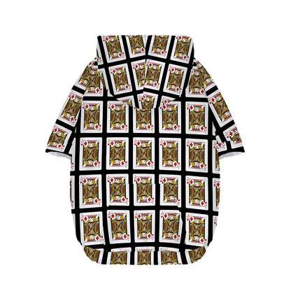 Jack Of Diamonds Pattern Print Dog Zip Up Hoodie