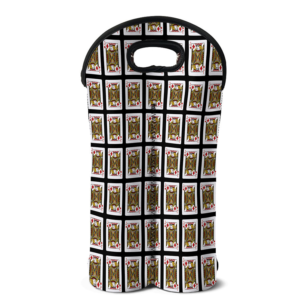 Jack Of Diamonds Pattern Print Double Neoprene Wine Tote