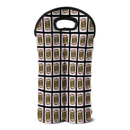 Jack Of Diamonds Pattern Print Double Neoprene Wine Tote