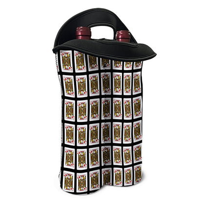 Jack Of Diamonds Pattern Print Double Neoprene Wine Tote