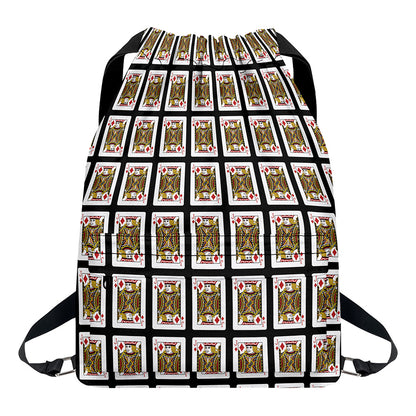 Jack Of Diamonds Pattern Print Drawstring Backpack