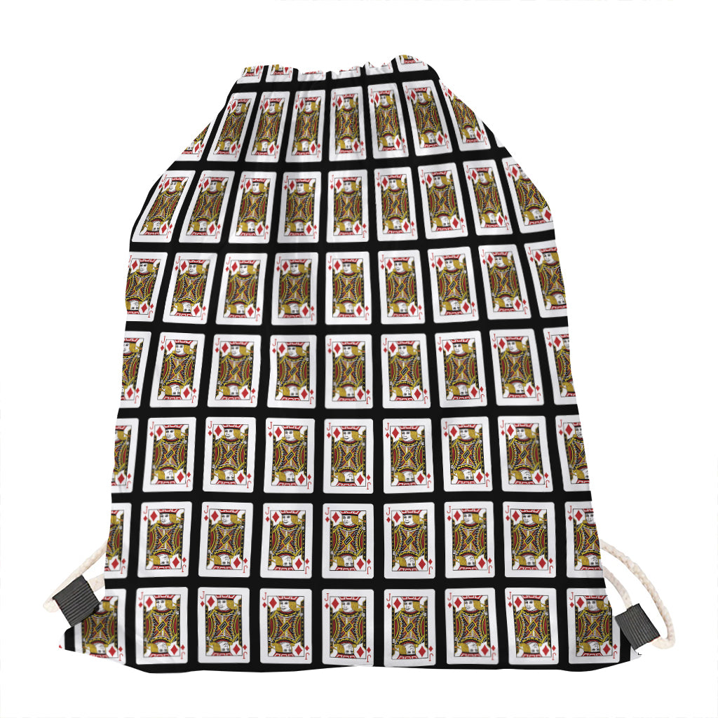 Jack Of Diamonds Pattern Print Drawstring Bag