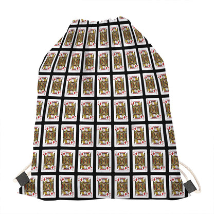 Jack Of Diamonds Pattern Print Drawstring Bag