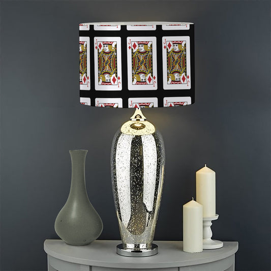 Jack Of Diamonds Pattern Print Drum Lamp Shade