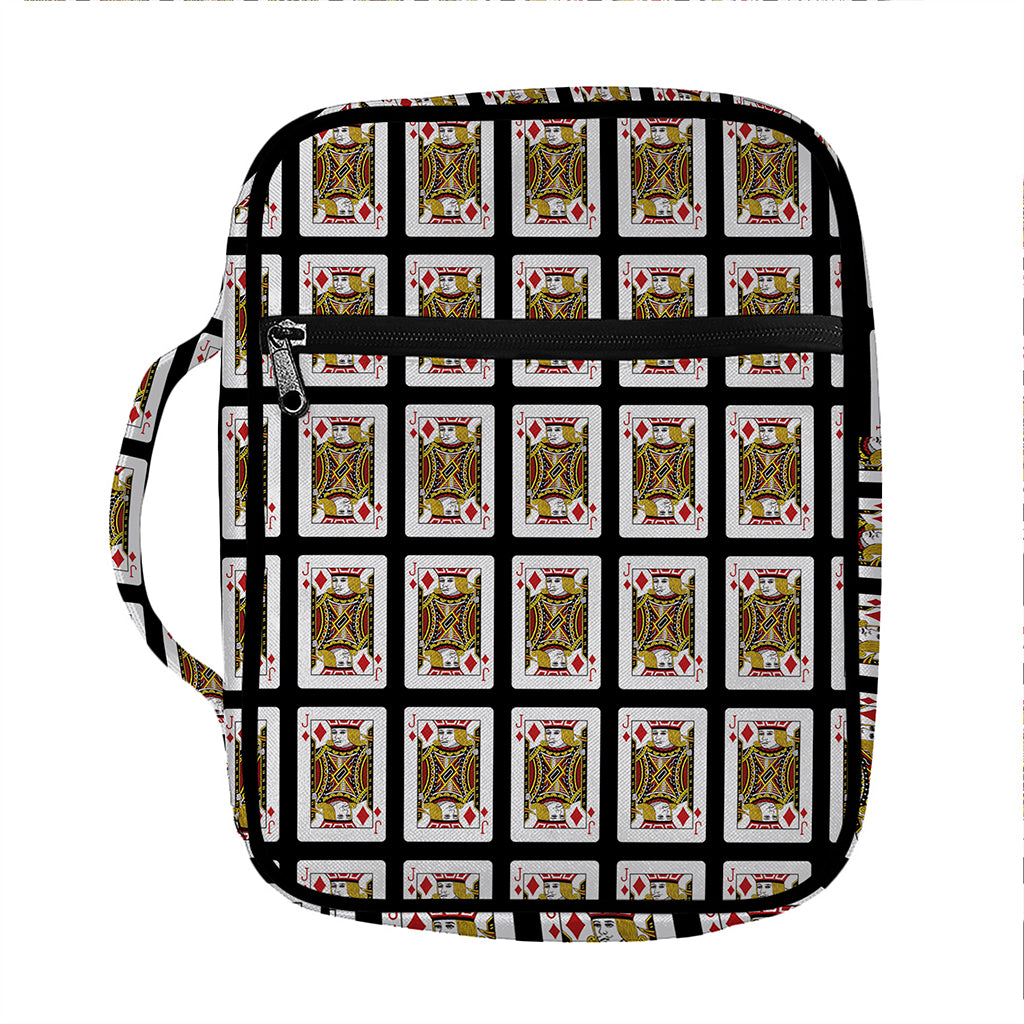 Jack Of Diamonds Pattern Print Front Pocket Bible Bag