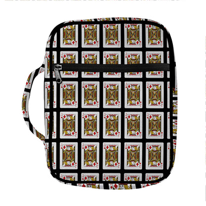 Jack Of Diamonds Pattern Print Front Pocket Bible Bag