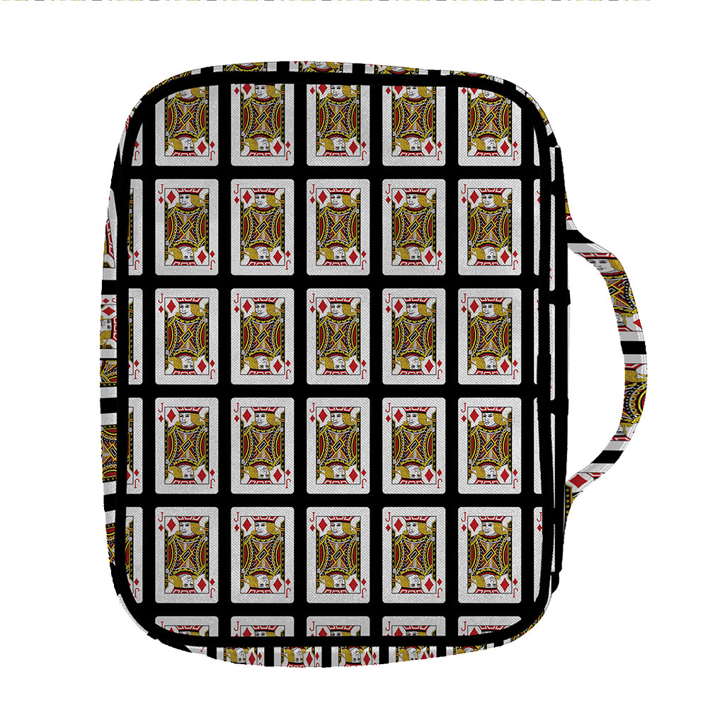 Jack Of Diamonds Pattern Print Front Pocket Bible Bag