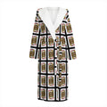 Jack Of Diamonds Pattern Print Hooded Bathrobe