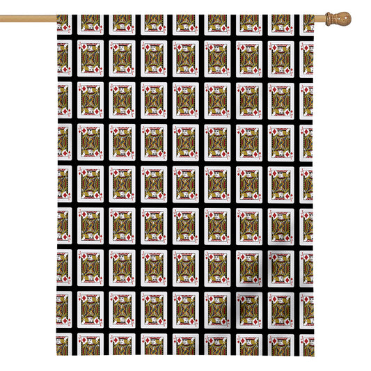 Jack Of Diamonds Pattern Print House Flag