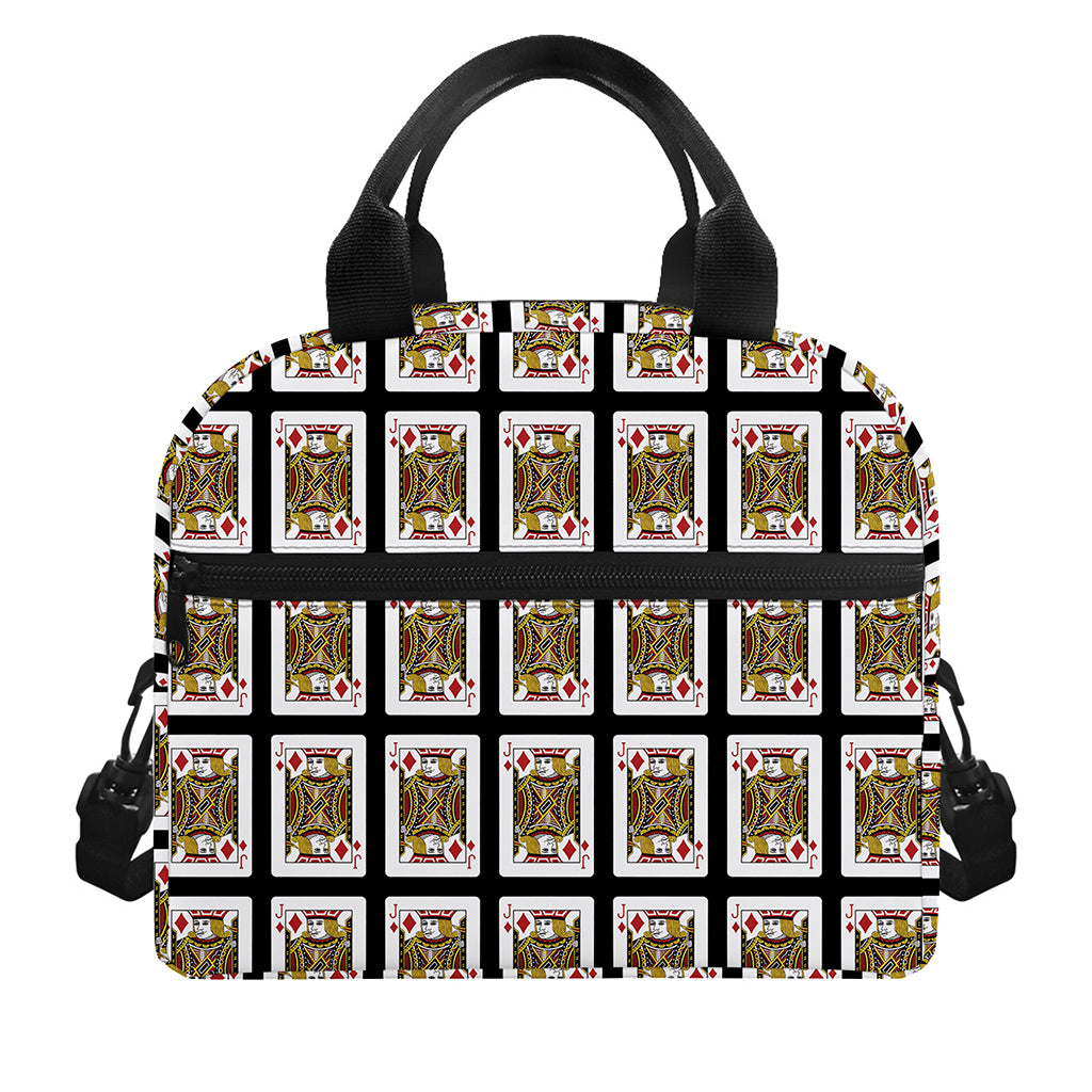 Jack Of Diamonds Pattern Print Insulated Lunch Bag