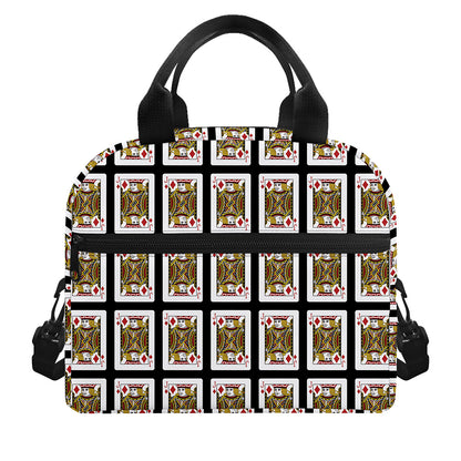 Jack Of Diamonds Pattern Print Insulated Lunch Bag