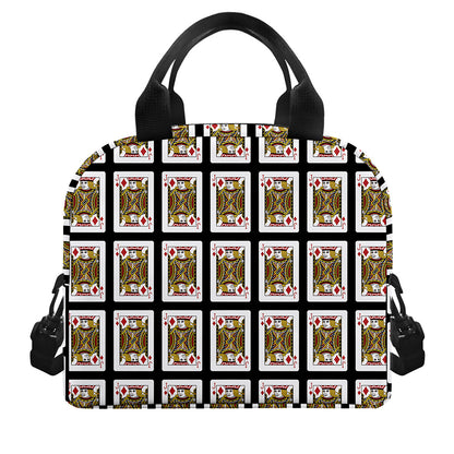 Jack Of Diamonds Pattern Print Insulated Lunch Bag