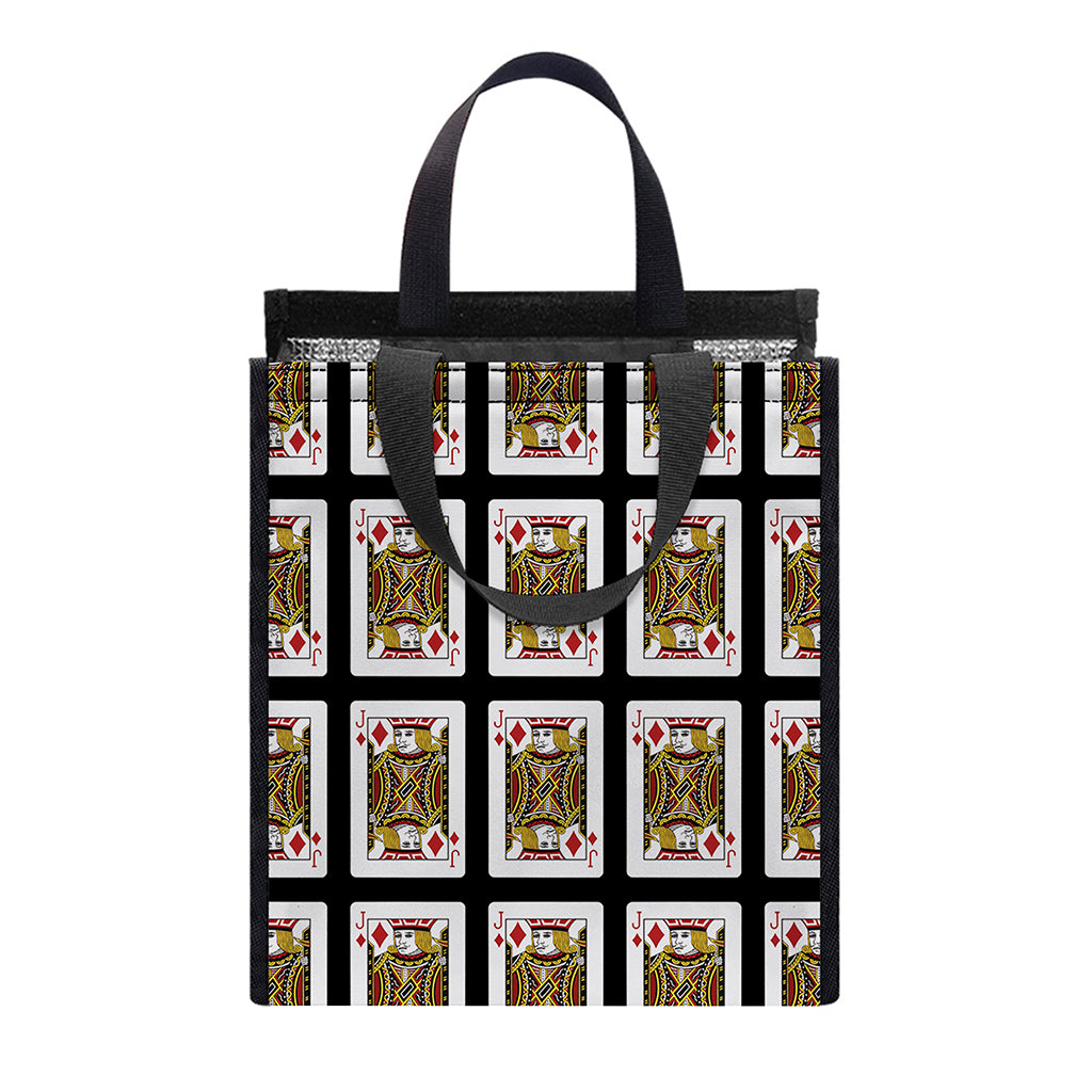 Jack Of Diamonds Pattern Print Insulated Lunch Tote