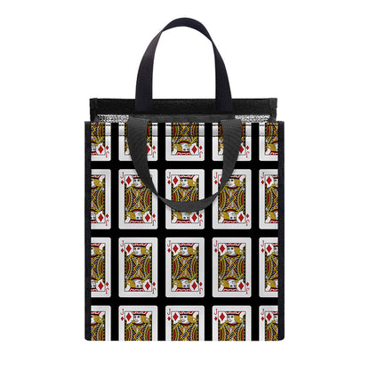 Jack Of Diamonds Pattern Print Insulated Lunch Tote