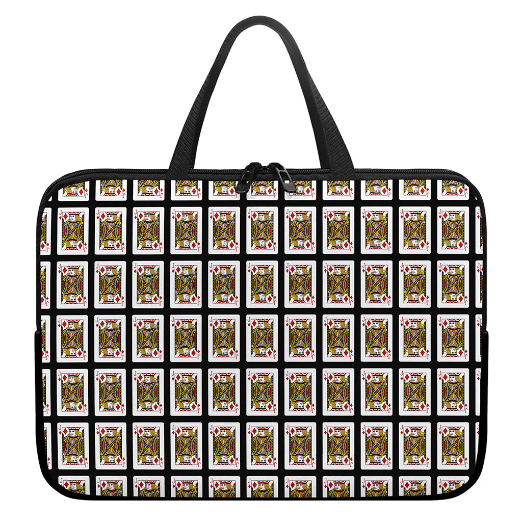 Jack Of Diamonds Pattern Print Laptop Sleeve With Handle