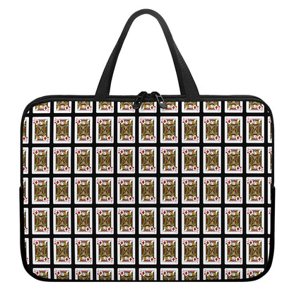 Jack Of Diamonds Pattern Print Laptop Sleeve With Handle