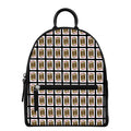 Jack Of Diamonds Pattern Print Leather Backpack