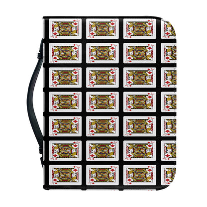 Jack Of Diamonds Pattern Print Leather Bible Cover