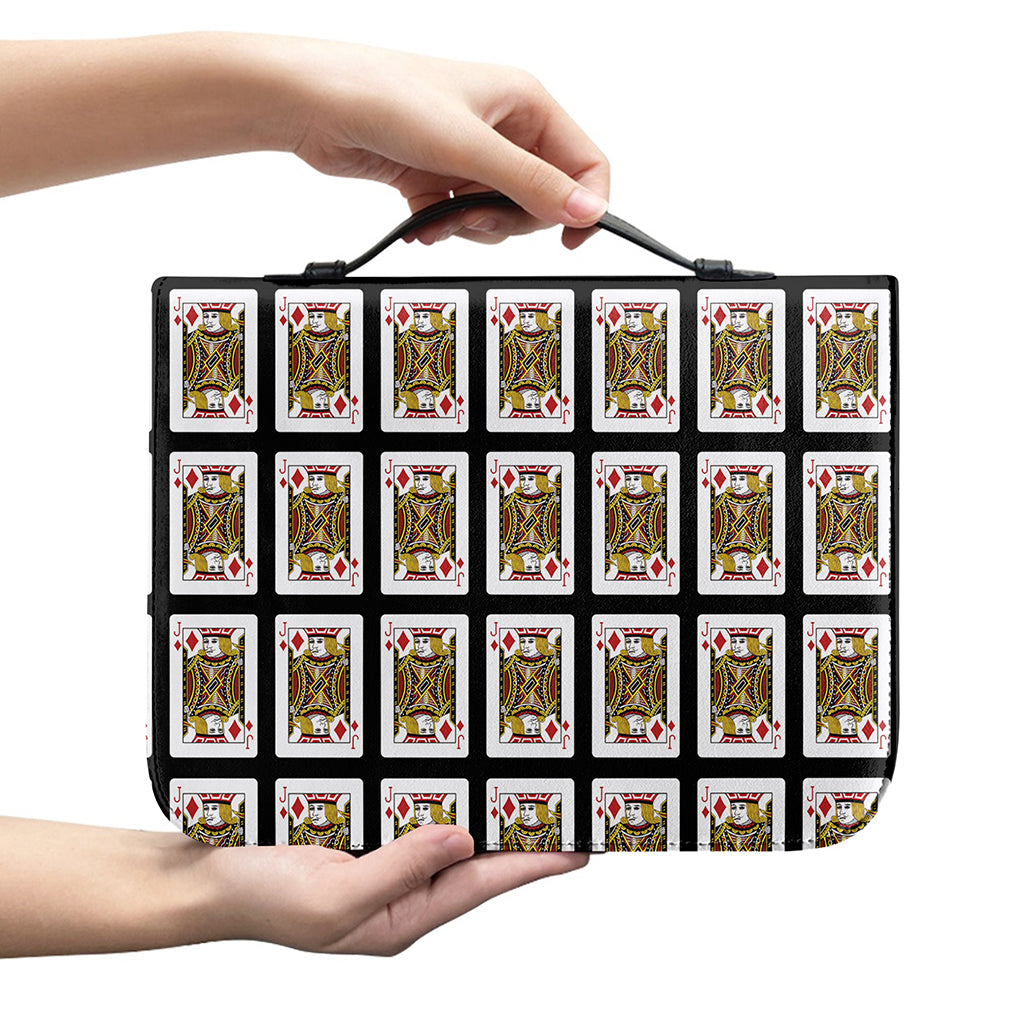 Jack Of Diamonds Pattern Print Leather Bible Cover