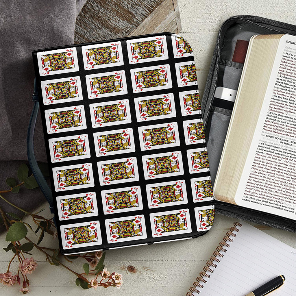Jack Of Diamonds Pattern Print Leather Bible Cover