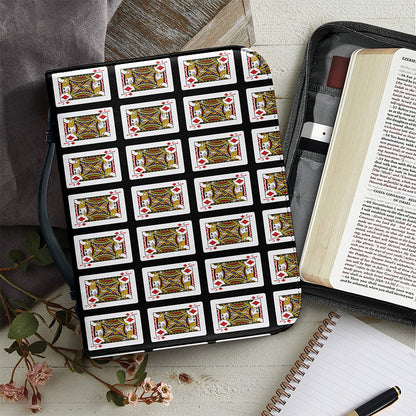 Jack Of Diamonds Pattern Print Leather Bible Cover