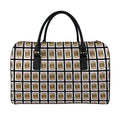 Jack Of Diamonds Pattern Print Leather Duffel Bag