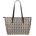 Jack Of Diamonds Pattern Print Leather Tote Bag With Zipper