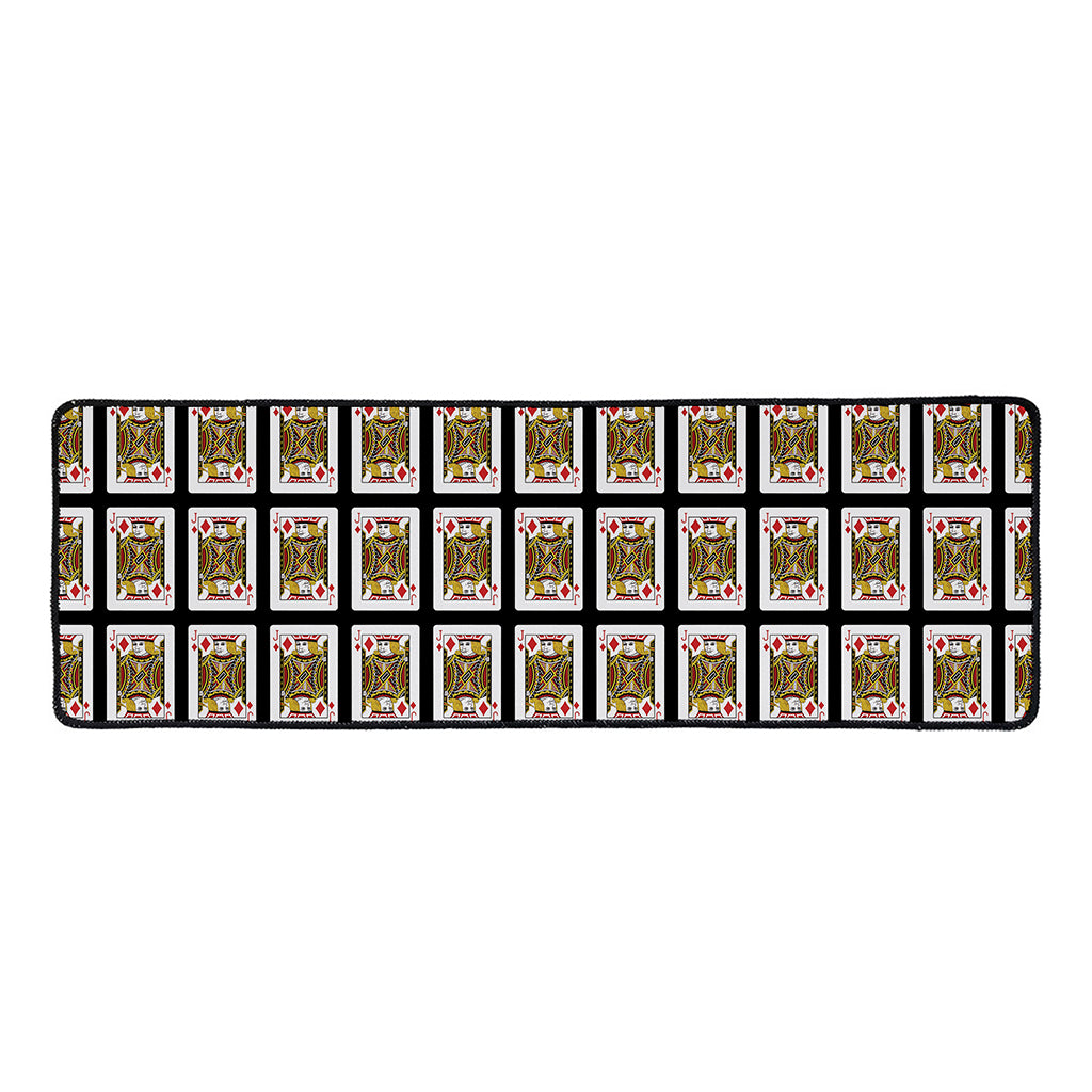 Jack Of Diamonds Pattern Print Long Kitchen Mat
