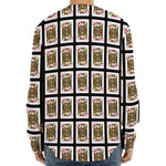 Jack Of Diamonds Pattern Print Long Sleeve Baseball Jersey