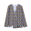 Jack Of Diamonds Pattern Print Long Sleeve Short Coat