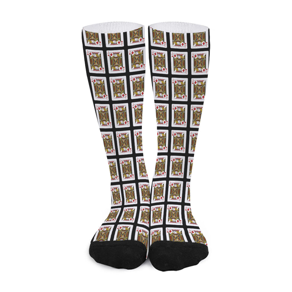 Jack Of Diamonds Pattern Print Long Socks
