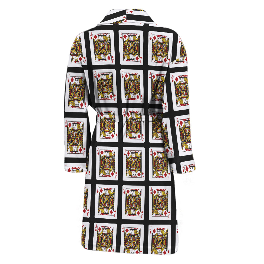 Jack Of Diamonds Pattern Print Men's Bathrobe