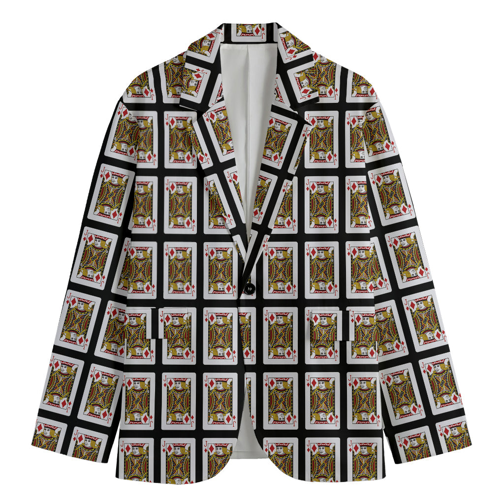 Jack Of Diamonds Pattern Print Men's Blazer