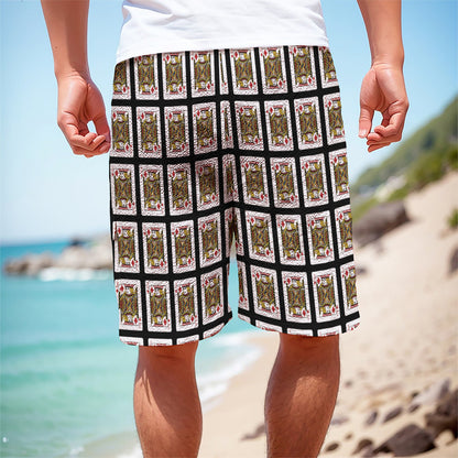 Jack Of Diamonds Pattern Print Men's Cargo Shorts