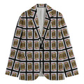 Jack Of Diamonds Pattern Print Men's Cotton Blazer