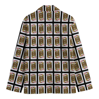 Jack Of Diamonds Pattern Print Men's Cotton Blazer