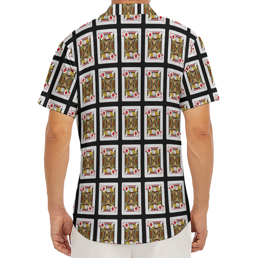 Jack Of Diamonds Pattern Print Men's Deep V-Neck Shirt