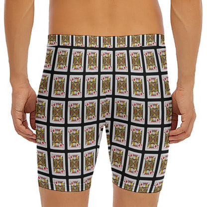 Jack Of Diamonds Pattern Print Men's Long Boxer Briefs