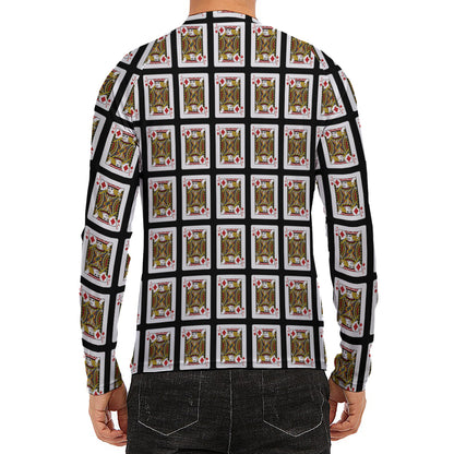 Jack Of Diamonds Pattern Print Men's Long Sleeve Rash Guard