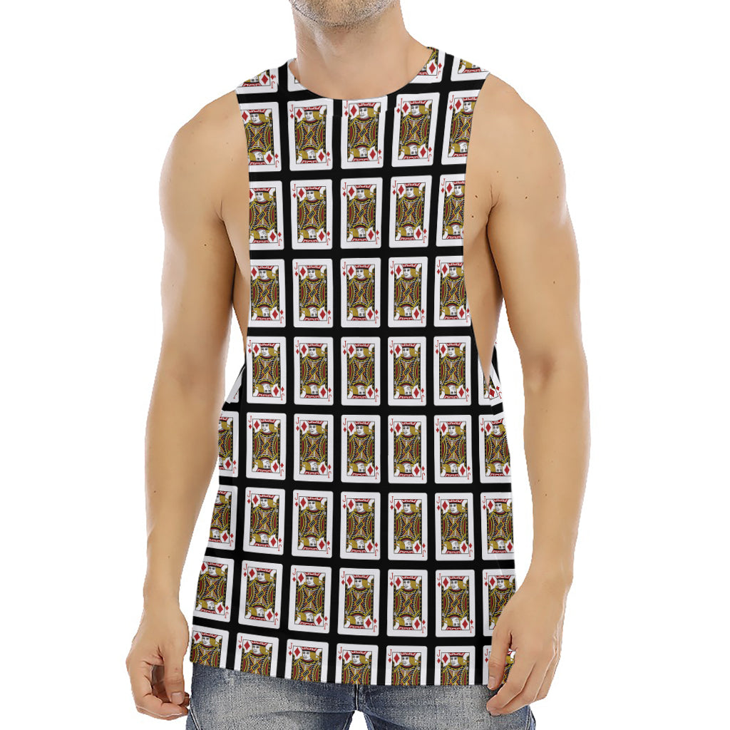 Jack Of Diamonds Pattern Print Men's Muscle Tank Top