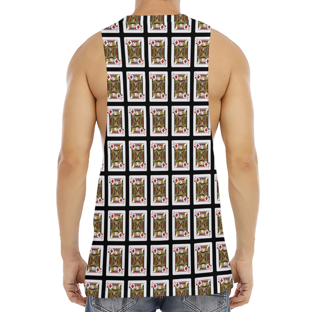 Jack Of Diamonds Pattern Print Men's Muscle Tank Top