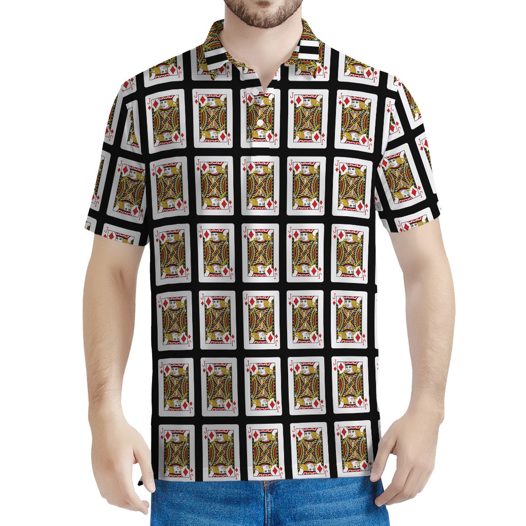 Jack Of Diamonds Pattern Print Men's Polo Shirt