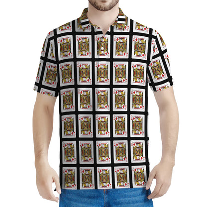 Jack Of Diamonds Pattern Print Men's Polo Shirt