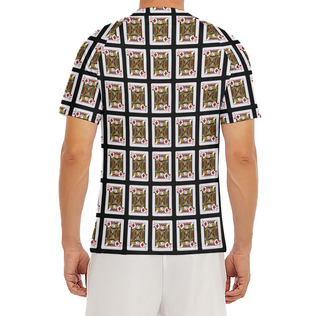 Jack Of Diamonds Pattern Print Men's Short Sleeve Rash Guard