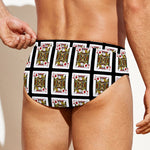 Jack Of Diamonds Pattern Print Men's Swim Briefs