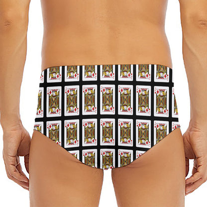 Jack Of Diamonds Pattern Print Men's Triangle Swim Briefs