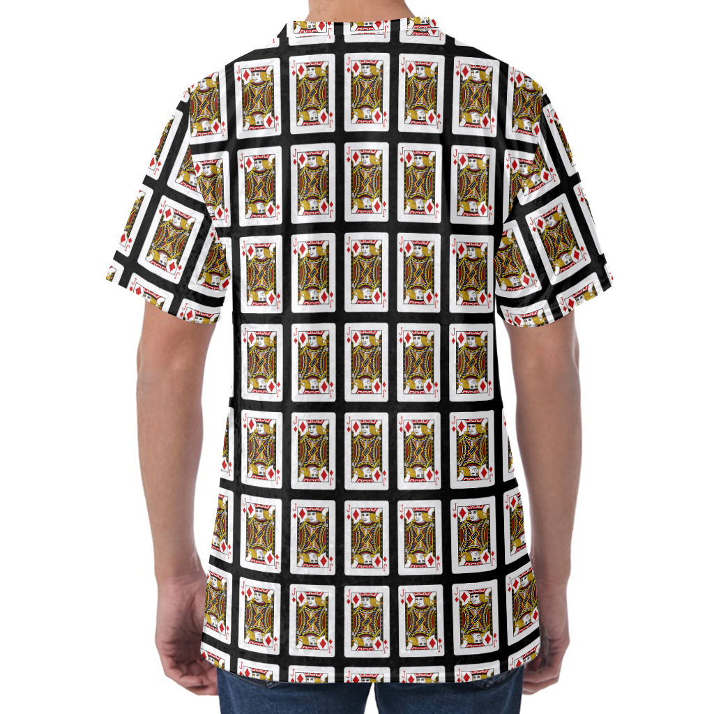 Jack Of Diamonds Pattern Print Men's Velvet T-Shirt