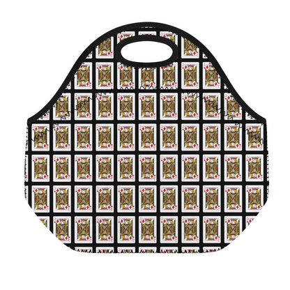 Jack Of Diamonds Pattern Print Neoprene Lunch Bag