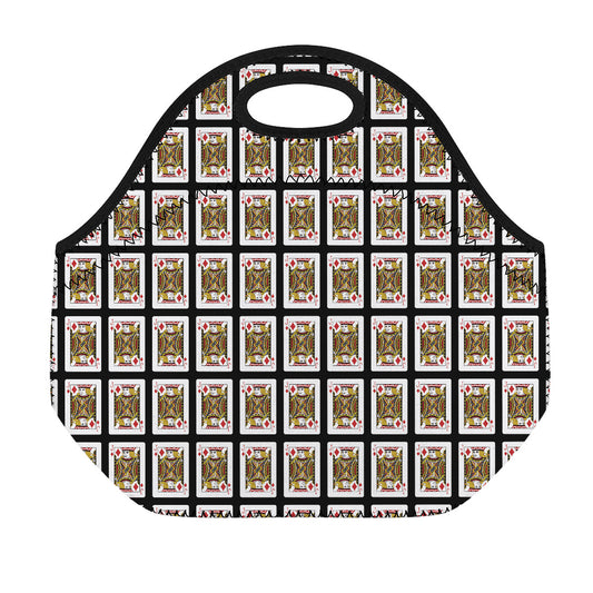 Jack Of Diamonds Pattern Print Neoprene Lunch Bag