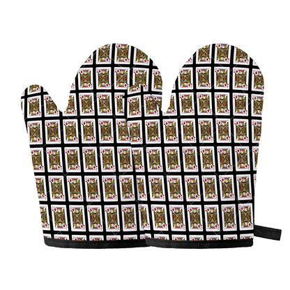 Jack Of Diamonds Pattern Print Oven Mitts